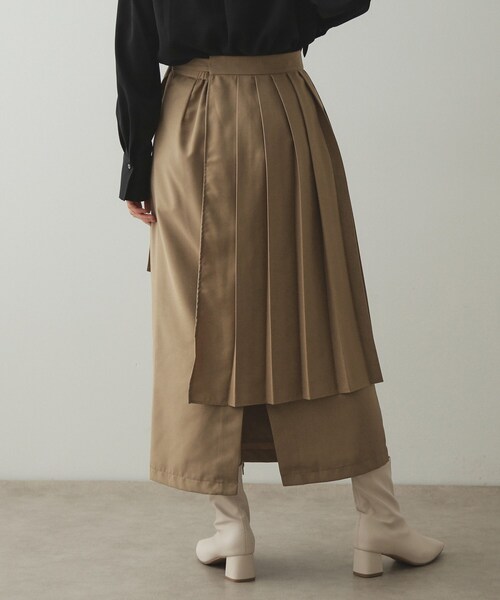 OPAQUE.CLIP（オペークドットクリップ）の「◆≪ツインセット≫プリーツラップ×ナロースカート【洗濯機洗い可】（スカート・レディース・チャコールグレー/キャメル・38/40/42）」の20枚目の写真