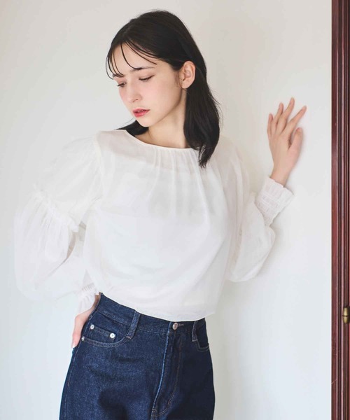 【セール】チュールブラウス（シャツ/ブラウス）｜31 Sons de mode（トランテアン ソン ドゥ モード）