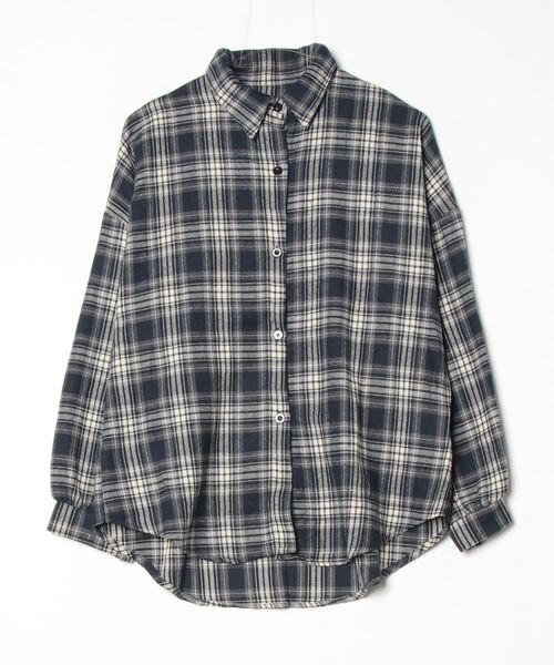 gossip!ロサンゼルス(ゴシップロサンゼルス)の「YUGA チェック柄ルーズシルエットシャツ(シャツ/ブラウス・レディース・ブルー/ピンク・FREE)」の8枚目の写真