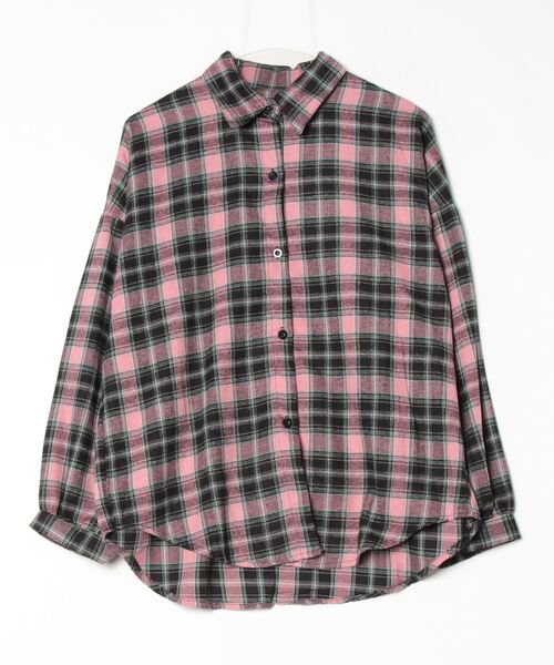 gossip!ロサンゼルス(ゴシップロサンゼルス)の「YUGA チェック柄ルーズシルエットシャツ(シャツ/ブラウス・レディース・ブルー/ピンク・FREE)」の7枚目の写真