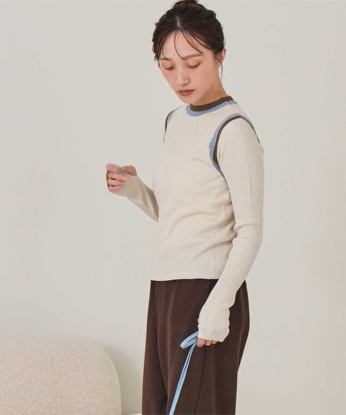miette(ミエット)の「マルチカラーデザインリブニット(ニット/セーター・レディース・ブラック/グレー/ミント/アイボリー・FREE)」の19枚目の写真