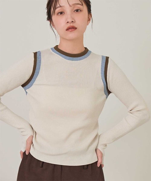 miette(ミエット)の「マルチカラーデザインリブニット(ニット/セーター・レディース・ブラック/グレー/ミント/アイボリー・FREE)」の18枚目の写真
