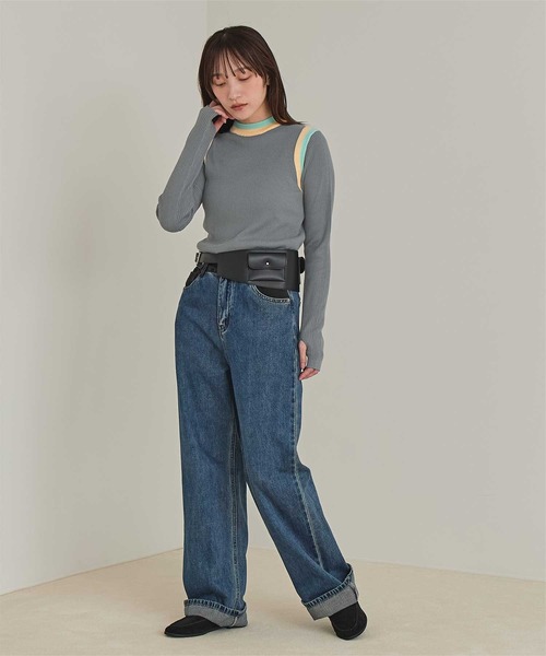 miette(ミエット)の「マルチカラーデザインリブニット(ニット/セーター・レディース・ブラック/グレー/ミント/アイボリー・FREE)」の10枚目の写真