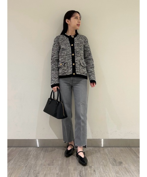 新品☆マリソル掲載 テーパードパンツ M7days L アナイ ミラオーウェン ミラ オーウェン Mila Owen 裾段差テーパードデニムパンツ
