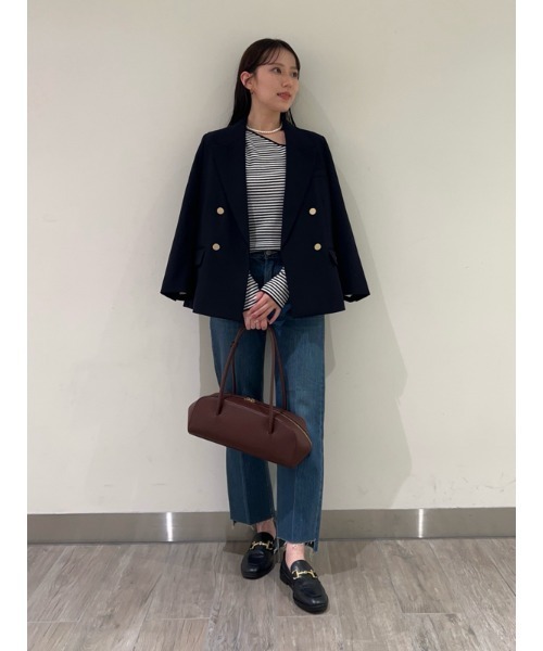 裾段差テーパードデニムパンツ【手洗い可能】（デニムパンツ