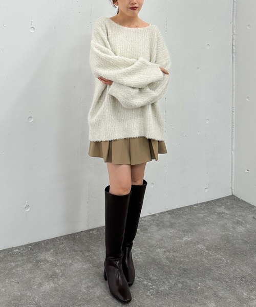 archives（アルシーヴ）の「ラメブークレバックシャンミドルニット（ニット/セーター・レディース・アイボリー/ピンク/チャコールグレー/ブルー・MEDIUM）」の16枚目の写真