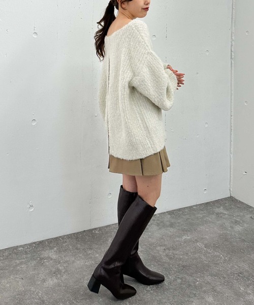 archives（アルシーヴ）の「ラメブークレバックシャンミドルニット（ニット/セーター・レディース・アイボリー/ピンク/チャコールグレー/ブルー・MEDIUM）」の18枚目の写真