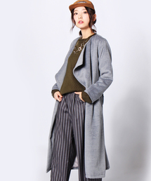 WHO'S WHO gallery | 【common.】WEB限定 裏地付きロングラップコート(ノーカラージャケット)