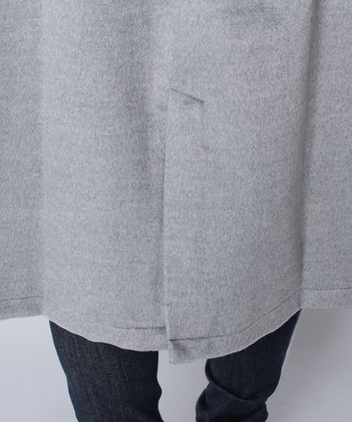 WHO'S WHO gallery(フーズフーギャラリー)の「【common.】WEB限定 裏地付きロングラップコート(ノーカラージャケット・レディース・グレー/ブラウン/カーキ・FREE)」の8枚目の写真