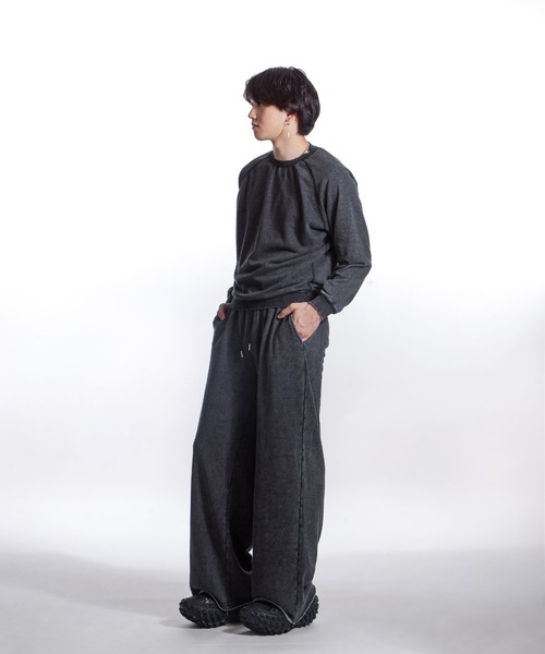 ZIP FIVE -White Line-(ジップファイブホワイトライン)の「【White Line】 裏毛 ワイド ストレート ピグメント フェード スウェットパンツ(スウェットパンツ・メンズ・杢グレー/ブラック/ブラウン・MEDIUM/X-LARGE/LARGE)」の20枚目の写真