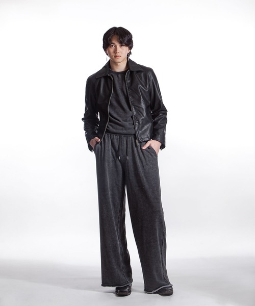 ZIP FIVE -White Line-(ジップファイブホワイトライン)の「【White Line】 裏毛 ワイド ストレート ピグメント フェード スウェットパンツ(スウェットパンツ・メンズ・杢グレー/ブラック/ブラウン・MEDIUM/X-LARGE/LARGE)」の21枚目の写真