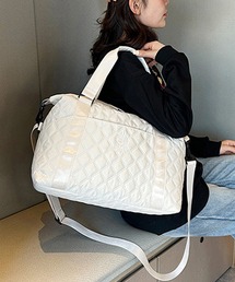 shopnikoniko | トラベルバッグ 大容量 ボストン キルティング 旅行用 ショルダー付き ボストンバッグ(スーツケース/キャリーバッグ)