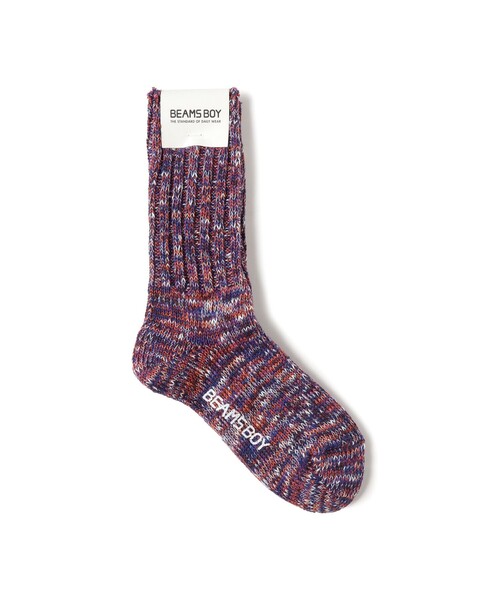 BEAMS BOY(ビームスボーイ)の「スラブ ミックス ソックス(ソックス/靴下・レディース・パープル/オフホワイト/イエロー/グリーン/レッド系その他3/ライトブルー・ONE SIZE)」の4枚目の写真