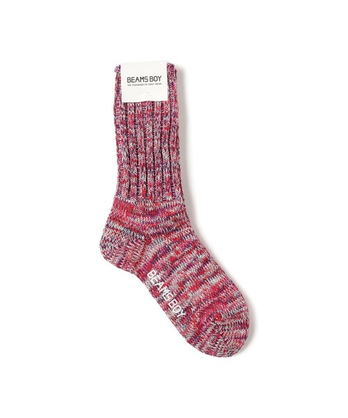 BEAMS BOY(ビームスボーイ)の「スラブ ミックス ソックス(ソックス/靴下・レディース・パープル/オフホワイト/イエロー/グリーン/レッド系その他3/ライトブルー・ONE SIZE)」の6枚目の写真