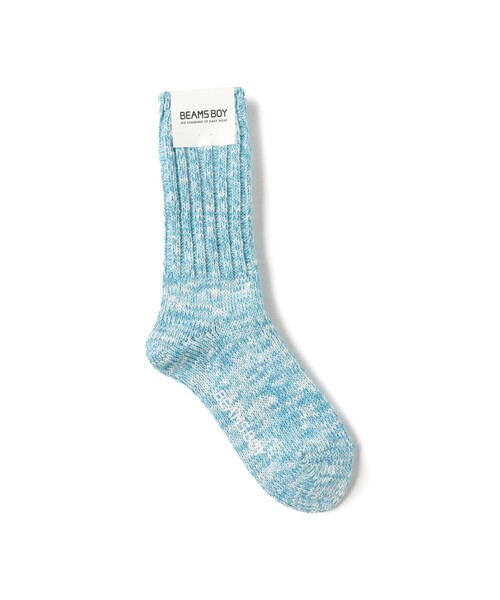 BEAMS BOY(ビームスボーイ)の「スラブ ミックス ソックス(ソックス/靴下・レディース・パープル/オフホワイト/イエロー/グリーン/レッド系その他3/ライトブルー・ONE SIZE)」の1枚目の写真