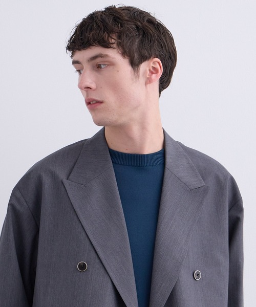 UNITED TOKYO（ユナイテッドトウキョウ）の「【セットアップ着用可能】モヘアポプリン ダブルブレザージャケット（テーラードジャケット・メンズ・ダークグレー/チェック/ブラック・1/2）」の8枚目の写真