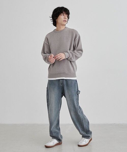 coen（コーエン）の「【一部店舗限定】ワークカーブデニムパンツ（デニムパンツ・メンズ・ダークグレー/ライトブルー・M/L）」の4枚目の写真