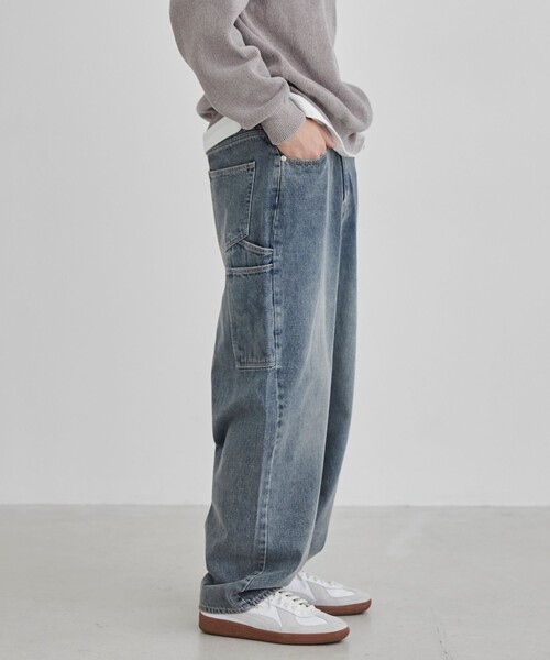 coen（コーエン）の「【一部店舗限定】ワークカーブデニムパンツ（デニムパンツ・メンズ・ダークグレー/ライトブルー・M/L）」の5枚目の写真