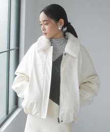 VIS（ビス）の「【エコファー取外し可能】合皮中綿ブルゾン（ブルゾン）」