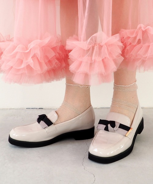 新品未使用♡ohga♡リボンローファー セール】晴雨兼用｜リボンローファー 8750437（ローファー）｜by