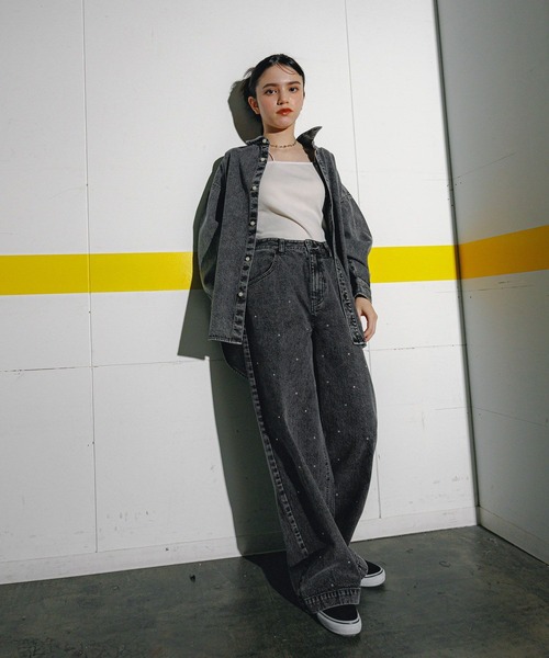 GLOBAL WORK（グローバルワーク）の「大人見えシャツジャケット2/AND YUA ANY/243706（シャツ/ブラウス・キッズ・ブラック/ブルー・FREE）」の5枚目の写真