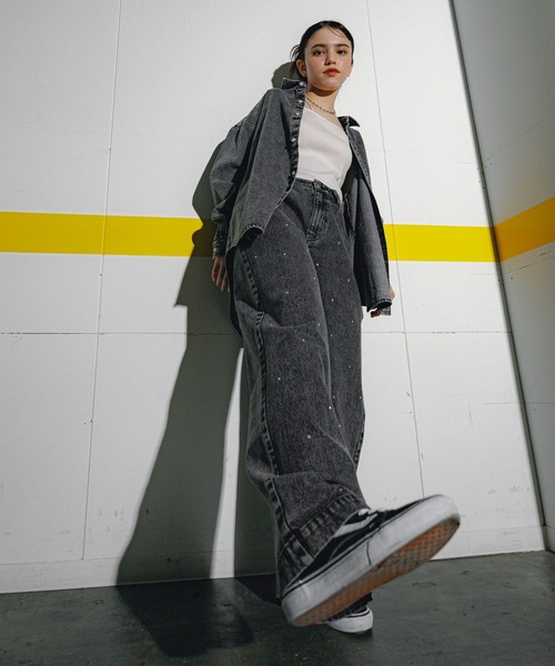 GLOBAL WORK（グローバルワーク）の「大人見えシャツジャケット2/AND YUA ANY/243706（シャツ/ブラウス・キッズ・ブラック/ブルー・FREE）」の6枚目の写真