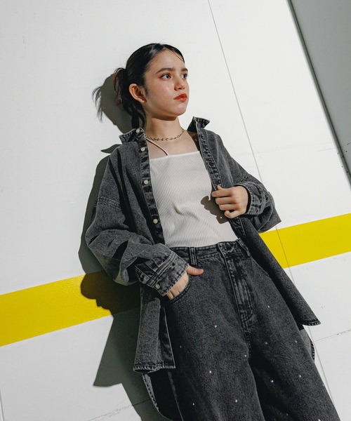 GLOBAL WORK（グローバルワーク）の「大人見えシャツジャケット2/AND YUA ANY/243706（シャツ/ブラウス・キッズ・ブラック/ブルー・FREE）」の9枚目の写真