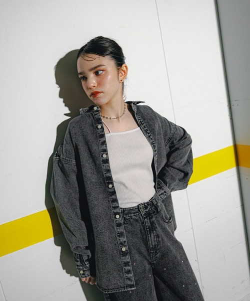 GLOBAL WORK（グローバルワーク）の「大人見えシャツジャケット2/AND YUA ANY/243706（シャツ/ブラウス・キッズ・ブラック/ブルー・FREE）」の11枚目の写真