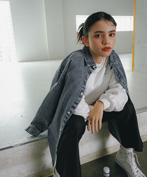 GLOBAL WORK（グローバルワーク）の「大人見えシャツジャケット2/AND YUA ANY/243706（シャツ/ブラウス・キッズ・ブラック/ブルー・FREE）」の22枚目の写真