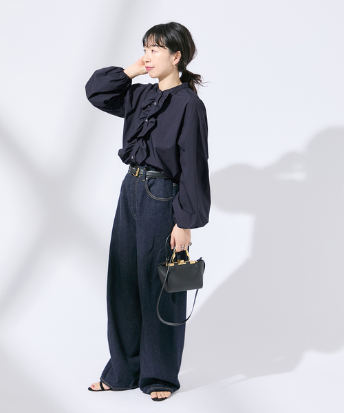 JOURNAL STANDARD L'essage LIGHT FLOWER フラワープリント 定価24200円 ブラウス シャツ 23SS ブラック レディース ジャーナルスタンダードレサージュ【中古】4-0819S∞ JOURNAL STANDARD - JOURNAL STANDARD L'essage LIGHT FLOWER フラワー