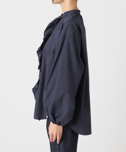 journal standard L'essage（ジャーナルスタンダードレサージュ）の「スタンドカラーフリルシャツ（シャツ/ブラウス・レディース・ブルー/ネイビー/ブルー系その他・FREE）」の17枚目の写真
