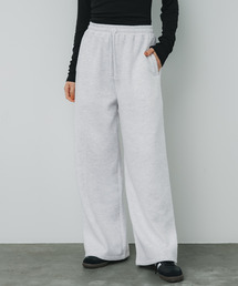 【WEB限定セール】ポリエステルコットン裏起毛ワイドパンツ