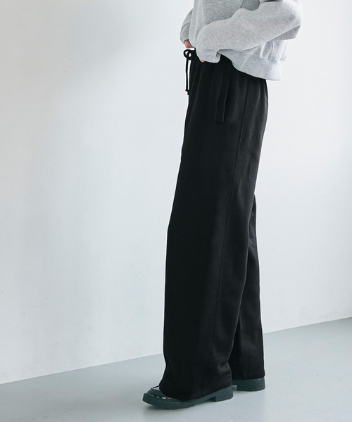 coca（coca）（コカ）の「【WEB限定セール】ポリエステルコットン裏起毛ワイドパンツ（その他パンツ・レディース・ブラック/オートミール・M/L）」の6枚目の写真