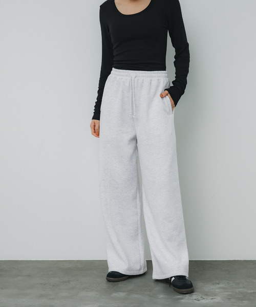 coca（coca）（コカ）の「【WEB限定セール】ポリエステルコットン裏起毛ワイドパンツ（その他パンツ・レディース・ブラック/オートミール・M/L）」の15枚目の写真