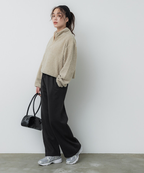 coca（coca）（コカ）の「【WEB限定セール】ポリエステルコットン裏起毛ワイドパンツ（その他パンツ・レディース・ブラック/オートミール・M/L）」の22枚目の写真
