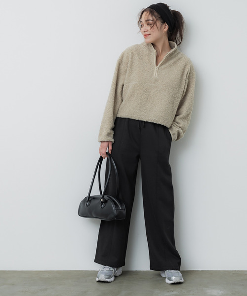 coca（coca）（コカ）の「【WEB限定セール】ポリエステルコットン裏起毛ワイドパンツ（その他パンツ・レディース・ブラック/オートミール・M/L）」の21枚目の写真