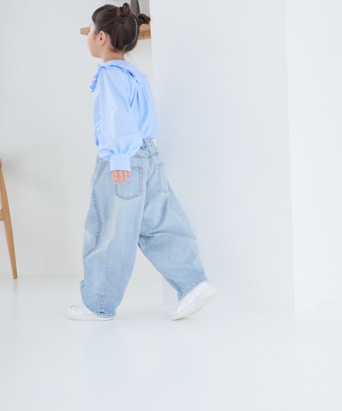 LOWRYS FARM（ローリーズファーム）の「デニムコクーンパンツ　260007（デニムパンツ・キッズ・ブルー/ライトブルー・110cm/120cm/130cm/140cm/150cm）」の18枚目の写真