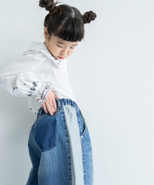 LOWRYS FARM（ローリーズファーム）の「デニムコクーンパンツ　260007（デニムパンツ・キッズ・ブルー/ライトブルー・110cm/120cm/130cm/140cm/150cm）」の5枚目の写真