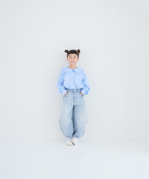 LOWRYS FARM（ローリーズファーム）の「デニムコクーンパンツ　260007（デニムパンツ・キッズ・ブルー/ライトブルー・110cm/120cm/130cm/140cm/150cm）」の14枚目の写真