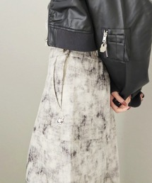マーブル柄スリットスカート