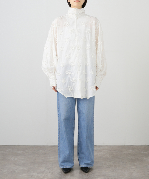 トップス crinkle crinkle 3D embroidery shirts トップス crinkle crinkle 3D embroidery shirts Crinkle Shirt