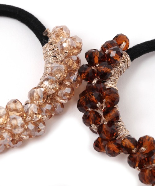 LAKOLE（ラコレ）の「キラキラビーズヘアゴム2点セット / 286304（ヘアゴム・レディース・ブラック/オフホワイト/ブラウン・FREE）」の6枚目の写真