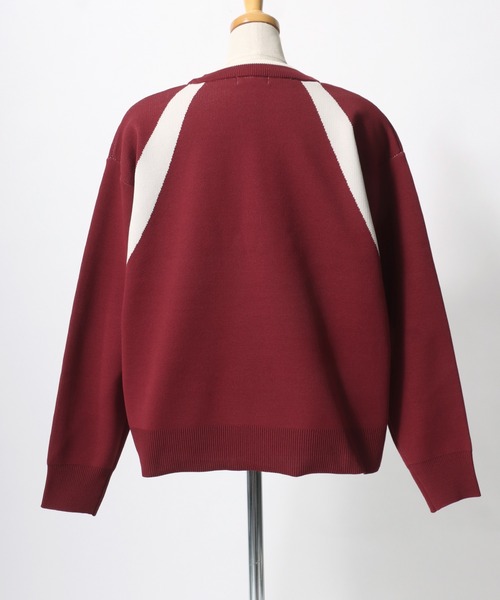 Salong hameu（サロン ハミュー）の「ユニフォームデザイン スウェットライクニット プルオーバー/ウォッシャブルニット/軽量エアニット レディース（ニット/セーター・レディース・ネイビー/レッド/オフホワイト・M/L）」の12枚目の写真