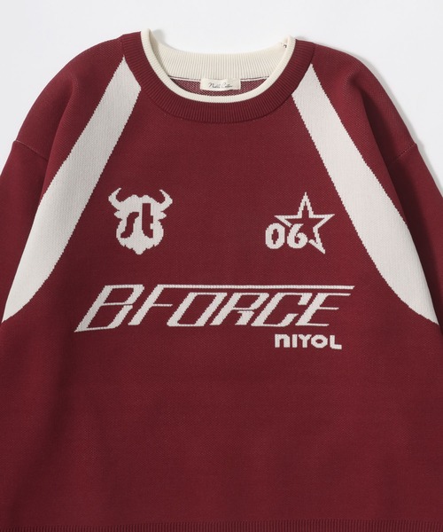 Salong hameu（サロン ハミュー）の「ユニフォームデザイン スウェットライクニット プルオーバー/ウォッシャブルニット/軽量エアニット レディース（ニット/セーター・レディース・ネイビー/レッド/オフホワイト・M/L）」の9枚目の写真