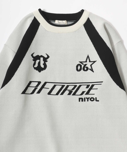 Salong hameu（サロン ハミュー）の「ユニフォームデザイン スウェットライクニット プルオーバー/ウォッシャブルニット/軽量エアニット レディース（ニット/セーター・レディース・ネイビー/レッド/オフホワイト・M/L）」の5枚目の写真