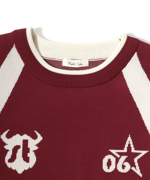 Salong hameu（サロン ハミュー）の「ユニフォームデザイン スウェットライクニット プルオーバー/ウォッシャブルニット/軽量エアニット レディース（ニット/セーター・レディース・ネイビー/レッド/オフホワイト・M/L）」の13枚目の写真