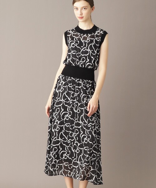 DRESSTERIOR（ドレステリア）の「シアーリボンテーププリントドレス（ワンピース・レディース・ブラック系・36/34/38）」の16枚目の写真