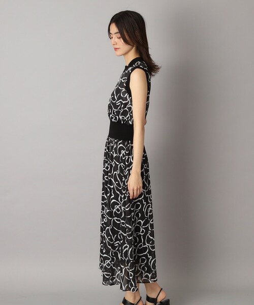 DRESSTERIOR（ドレステリア）の「シアーリボンテーププリントドレス（ワンピース・レディース・ブラック系・36/34/38）」の6枚目の写真