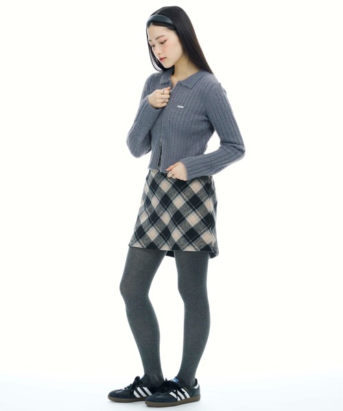 3.3 Field Trip (3.3フィールドトリップ)の「3.3 Field Trip/フェザージップアップ(ニット/セーター・レディース・ピンク/チャコール/アイボリー・FREE)」の15枚目の写真