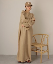 wide sleeve oversize knit dress /オーバーサイズ ロング ニット ワンピース